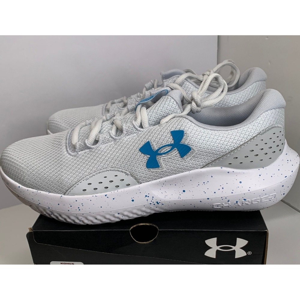 Under Armour Charged Surge Men's Running Shoes Size 10 Grey Blue White NEW